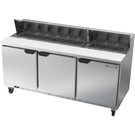 Beverage-Air Refrigerated Sandwich Prep Table, 3 Door, 21.5 cu. Ft, 115 Volt SPE72HC-18